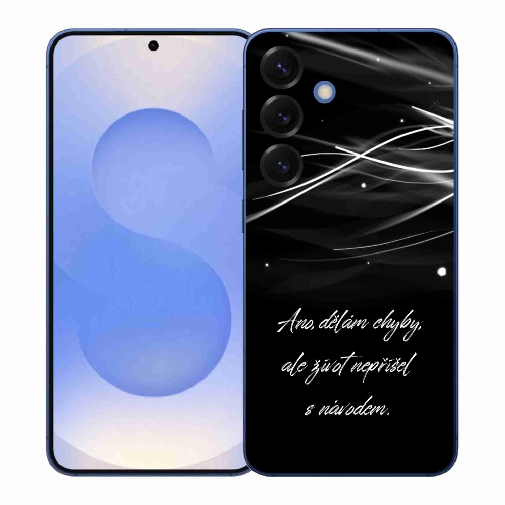 Gelový kryt mmCase na Samsung Galaxy S26+ - citát černé pozadí