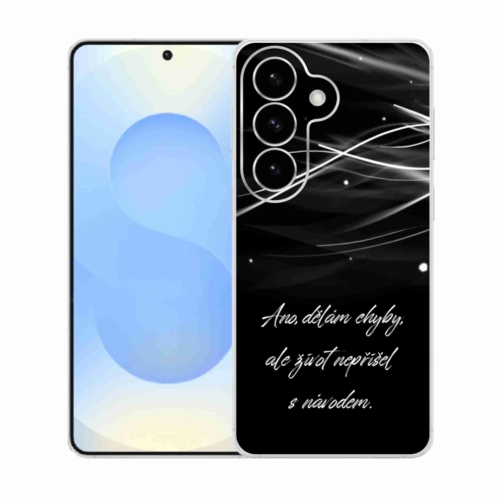 Gelový kryt mmCase na Samsung Galaxy S26  - citát černé pozadí