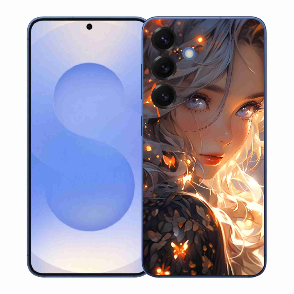 Gelový kryt mmCase na Samsung Galaxy S26+ - dívka a motýli