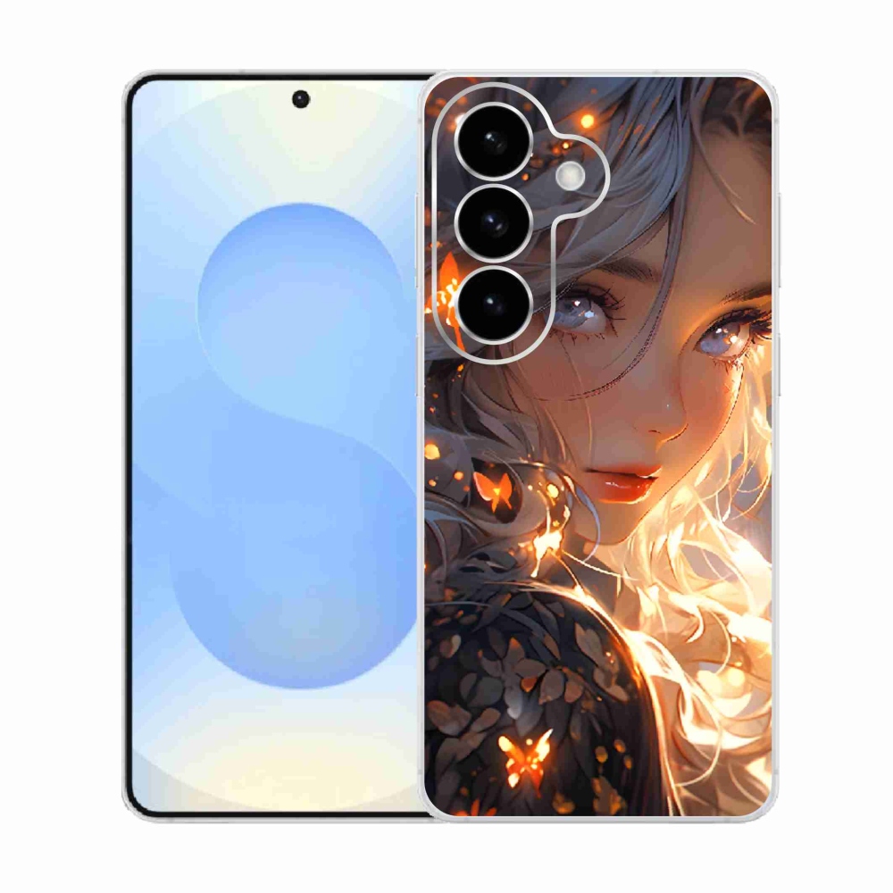 Gelový kryt mmCase na Samsung Galaxy S26  - dívka a motýli