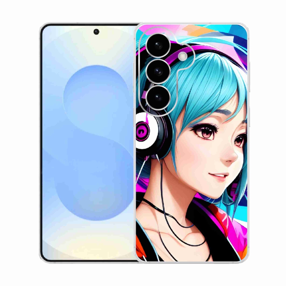 Gelový kryt mmCase na Samsung Galaxy S26  - dívka se sluchátky