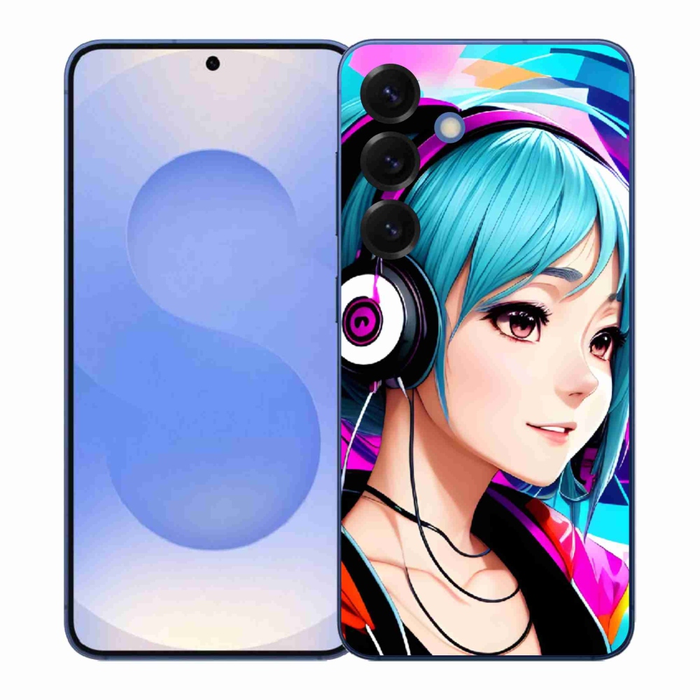 Gelový kryt mmCase na Samsung Galaxy S26+ - dívka se sluchátky