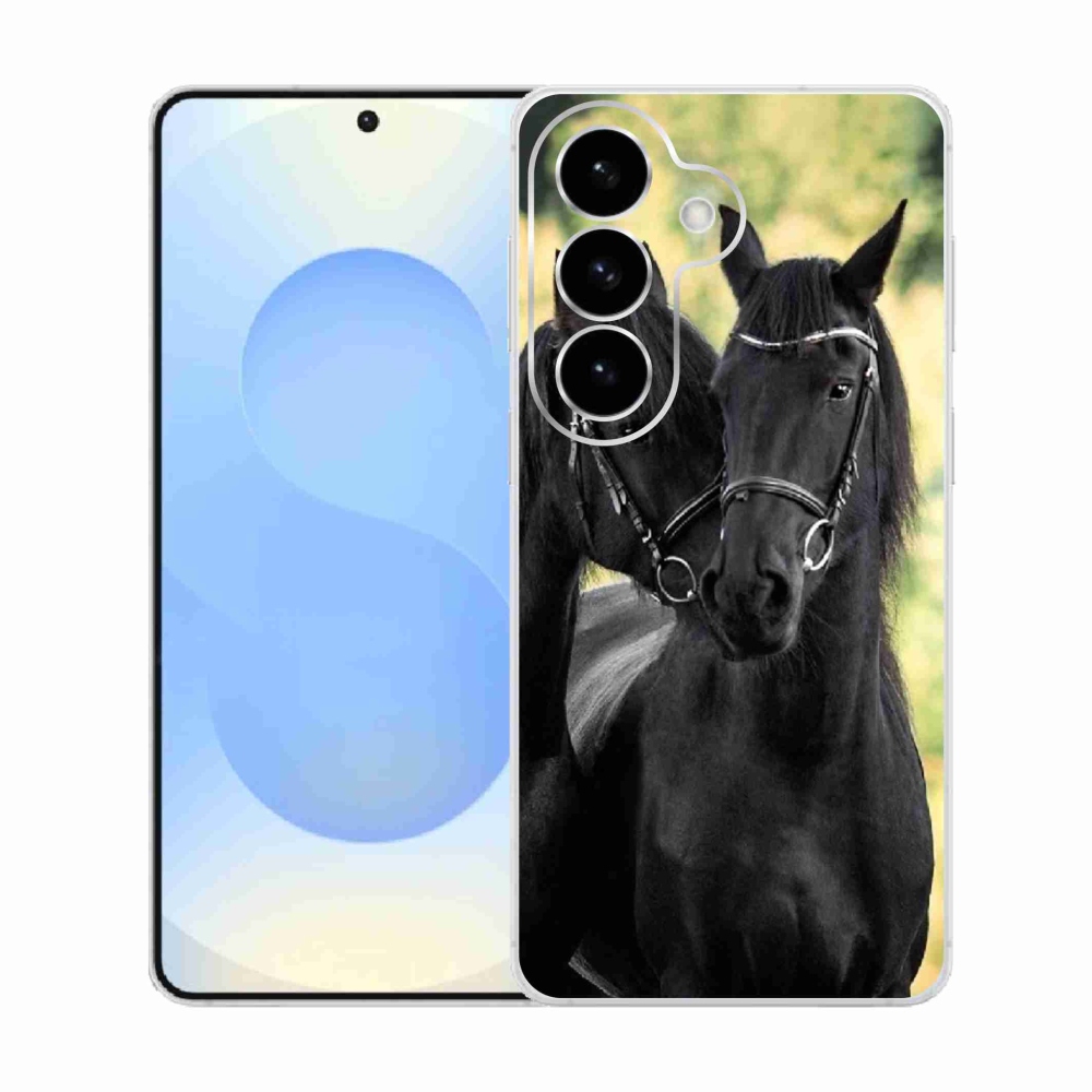 Gelový kryt mmCase na Samsung Galaxy S26  - dva černí koně