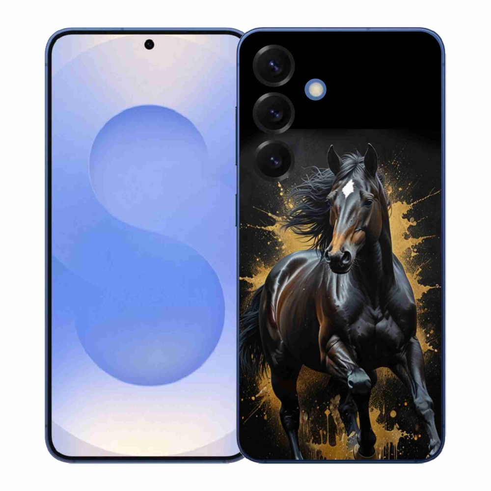 Gelový kryt mmCase na Samsung Galaxy S26+ - elegantní černý hřebec