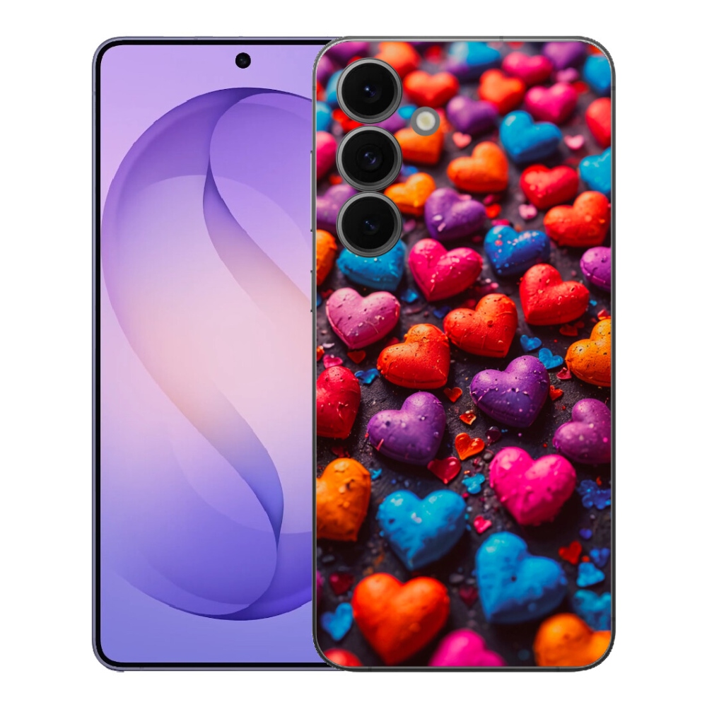 Gelový kryt mmCase na Samsung Galaxy S26 FE - barevná srdce