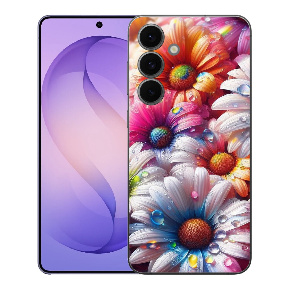 Gelový kryt mmCase na Samsung Galaxy S26 FE - barevné kopretiny