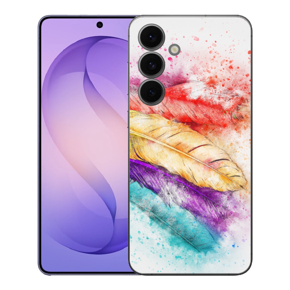 Gelový kryt mmCase na Samsung Galaxy S26 FE - barevné peří