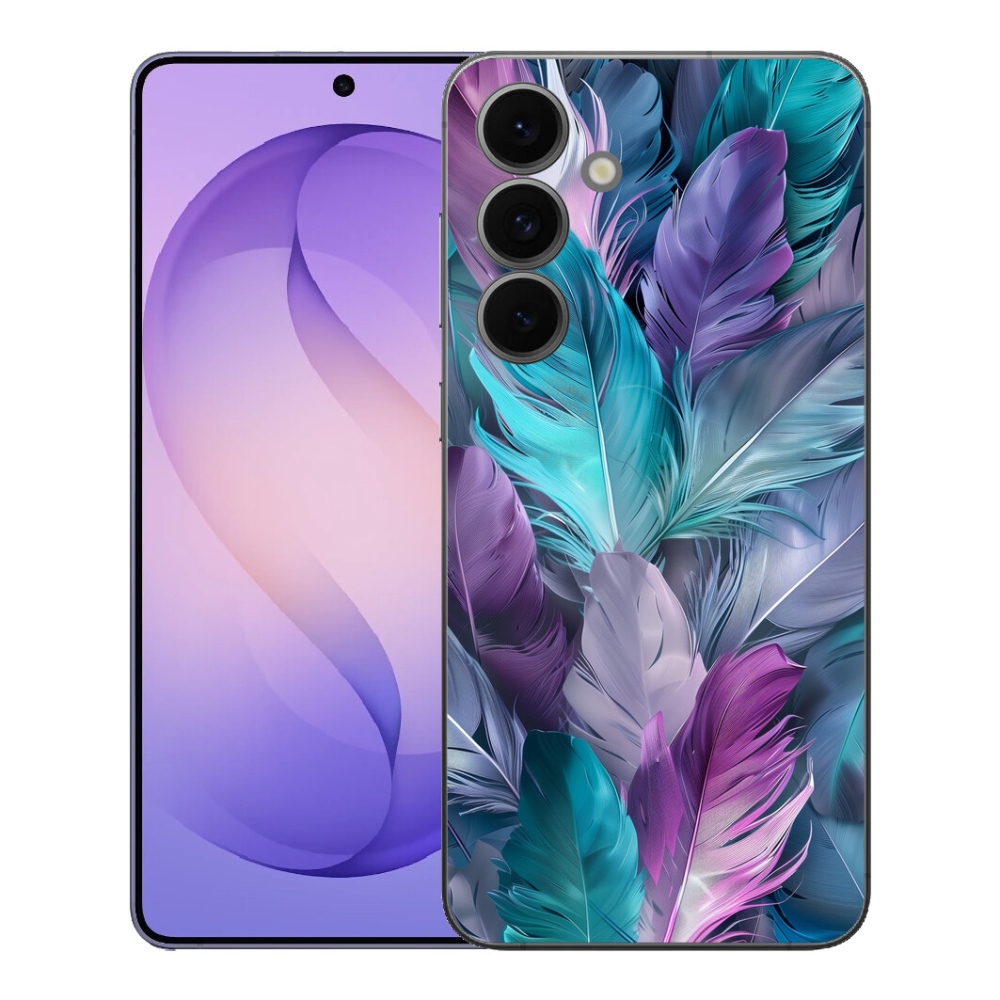 Gelový kryt mmCase na Samsung Galaxy S26 FE - barevné peří 2