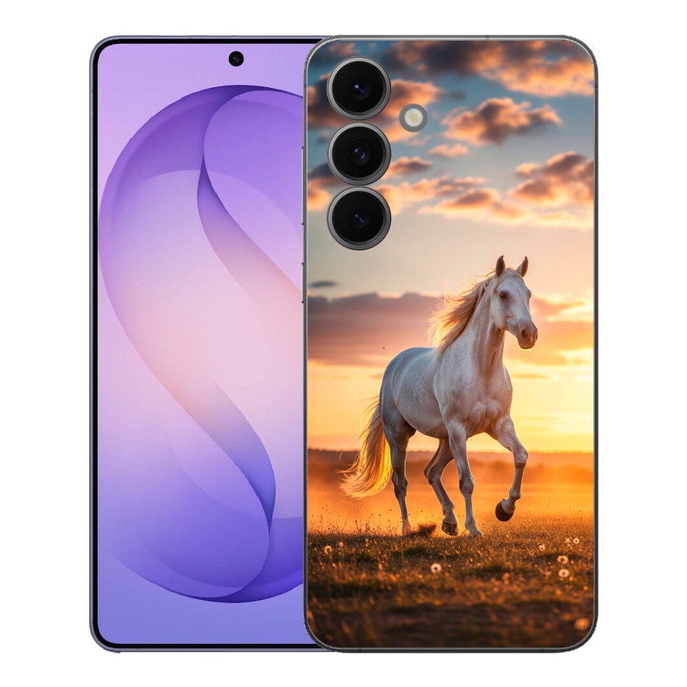 Gelový kryt mmCase na Samsung Galaxy S26 FE - běžící bílý kůň 2