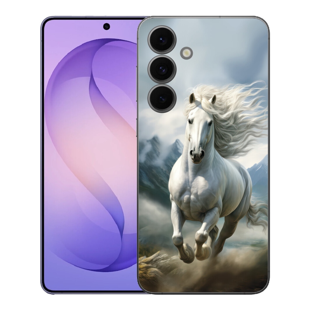 Gelový kryt mmCase na Samsung Galaxy S26 FE - běžící bílý kůň 3
