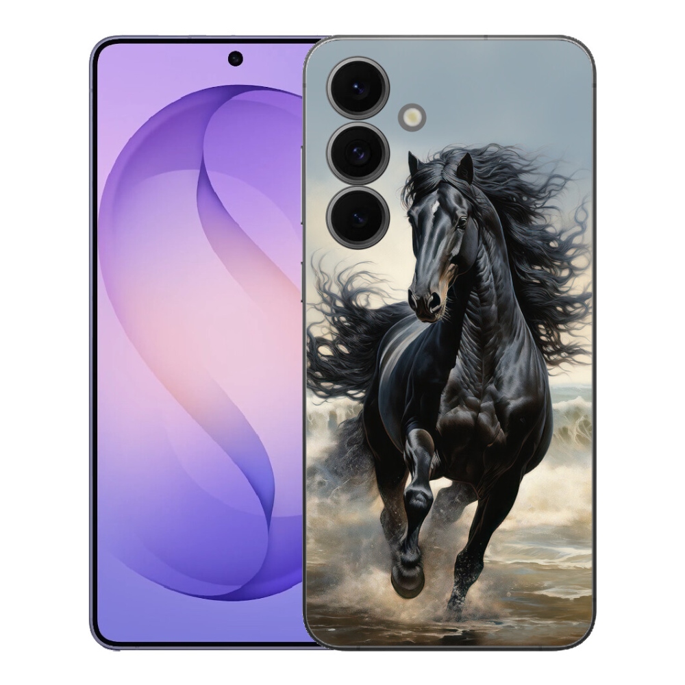 Gelový kryt mmCase na Samsung Galaxy S26 FE - běžící černý kůň