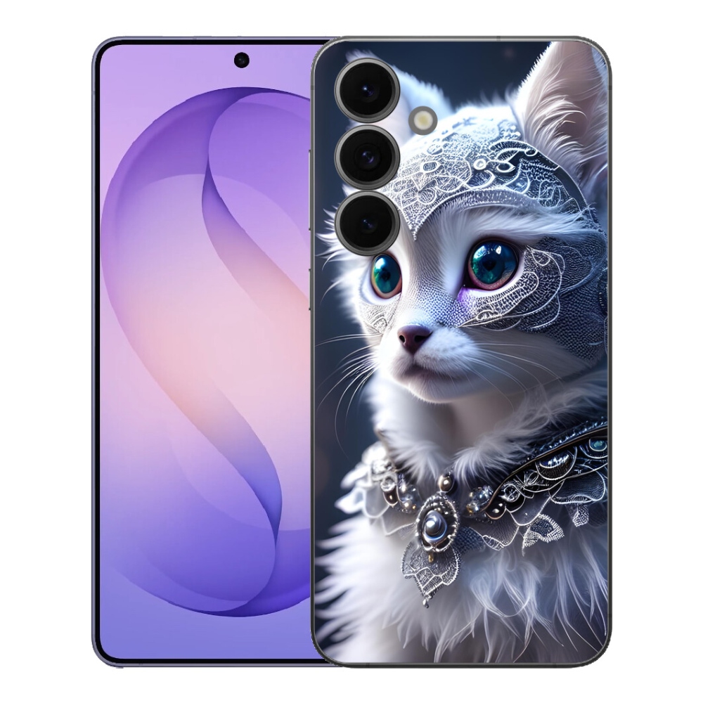 Gelový kryt mmCase na Samsung Galaxy S26 FE - bílá kočka