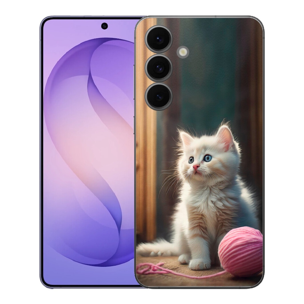 Gelový kryt mmCase na Samsung Galaxy S26 FE - bílé kotě 2