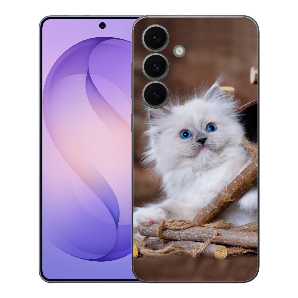 Gelový kryt mmCase na Samsung Galaxy S26 FE - bílé kotě