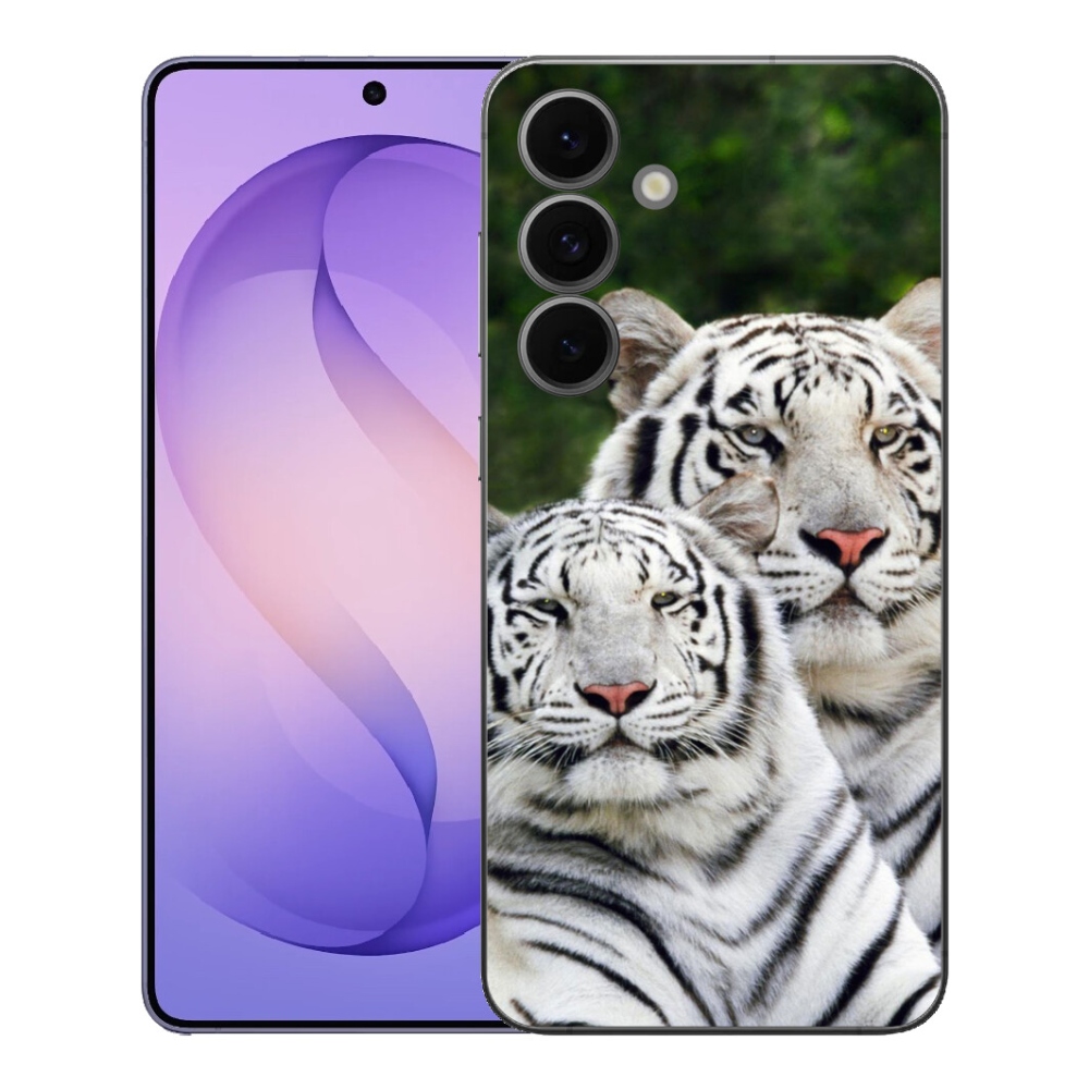 Gelový kryt mmCase na Samsung Galaxy S26 FE - bílí tygři