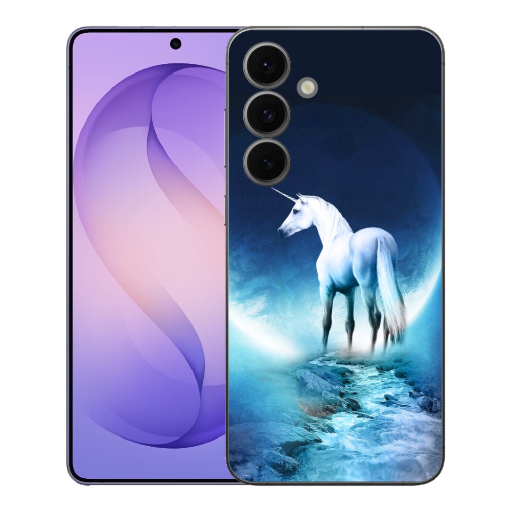 Gelový kryt mmCase na Samsung Galaxy S26 FE - bílý jednorožec