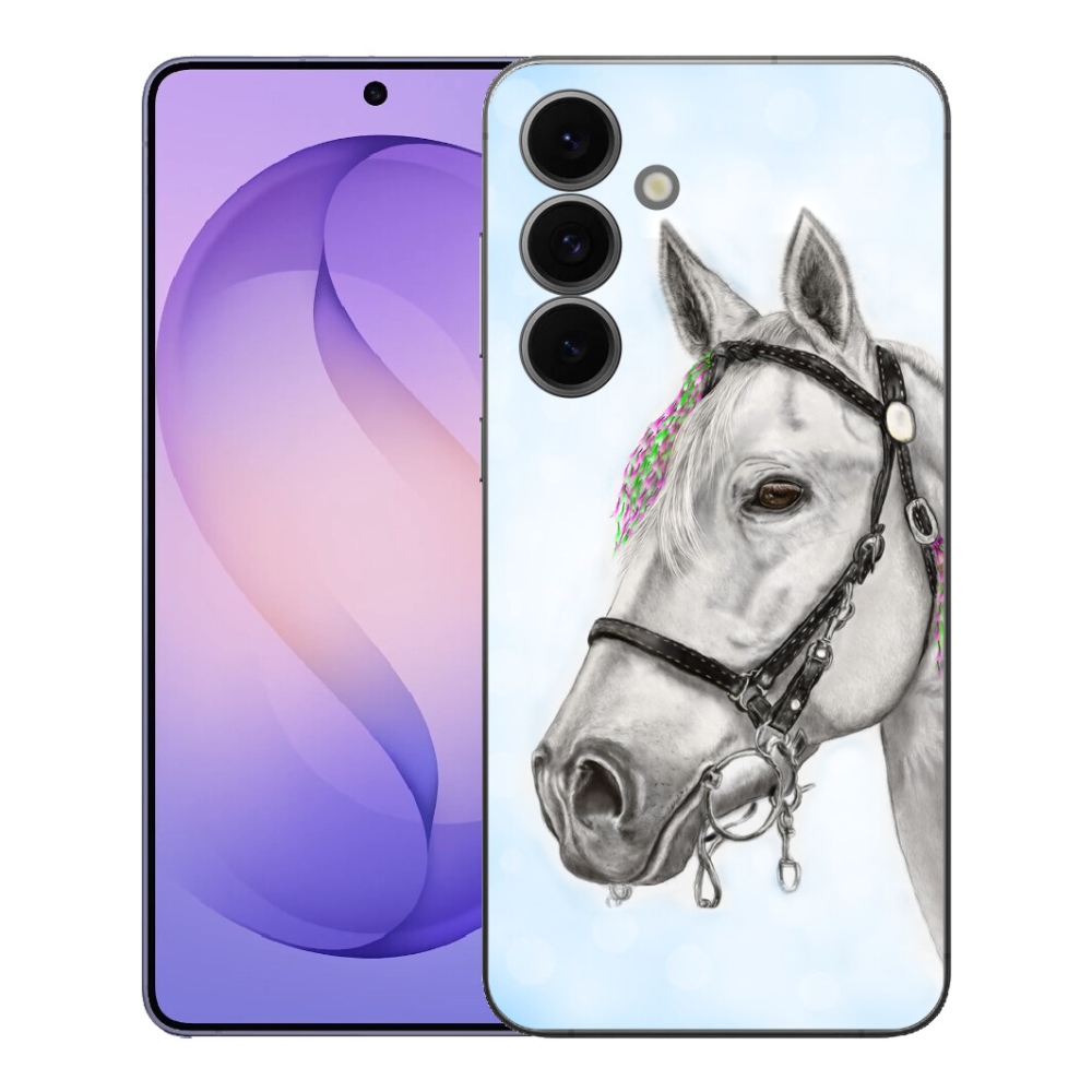 Gelový kryt mmCase na Samsung Galaxy S26 FE - bílý kůň 1