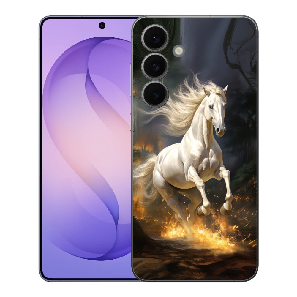 Gelový kryt mmCase na Samsung Galaxy S26 FE - bílý kůň 2