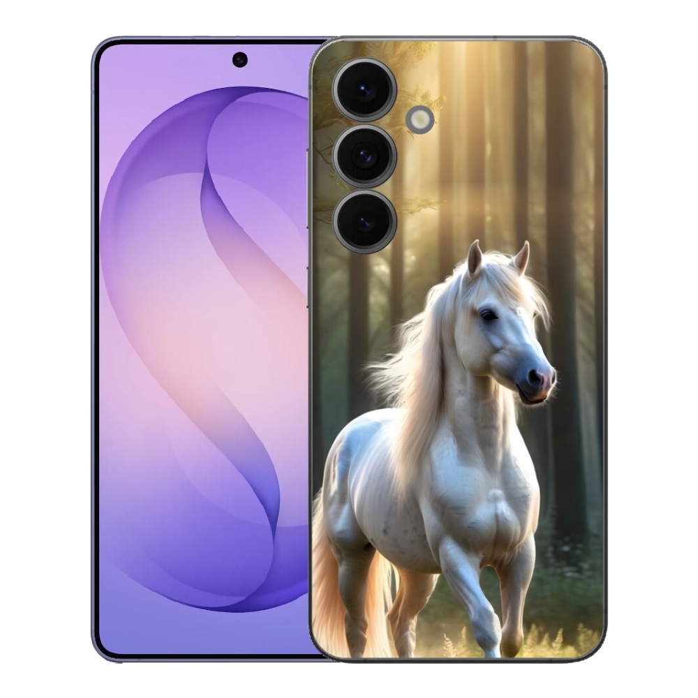 Gelový kryt mmCase na Samsung Galaxy S26 FE - bílý kůň 3