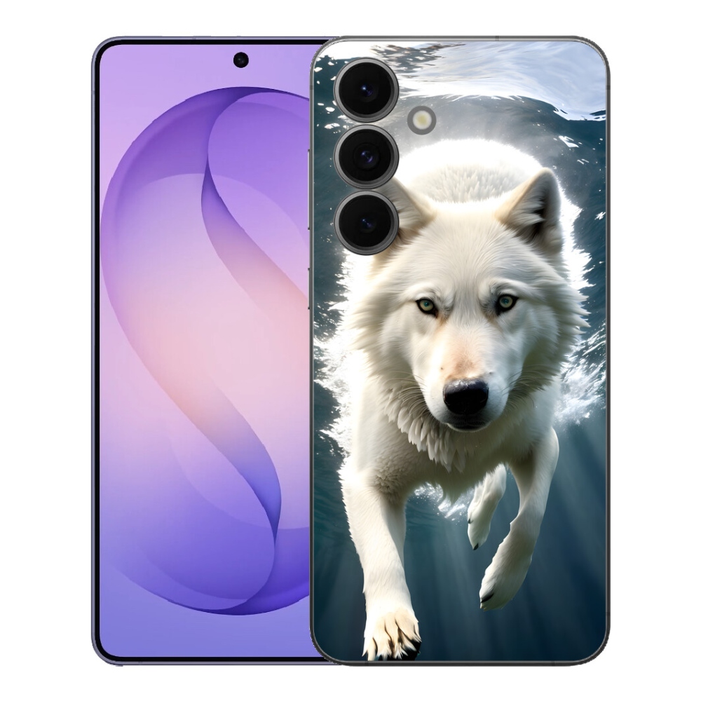 Gelový kryt mmCase na Samsung Galaxy S26 FE - bílý vlk