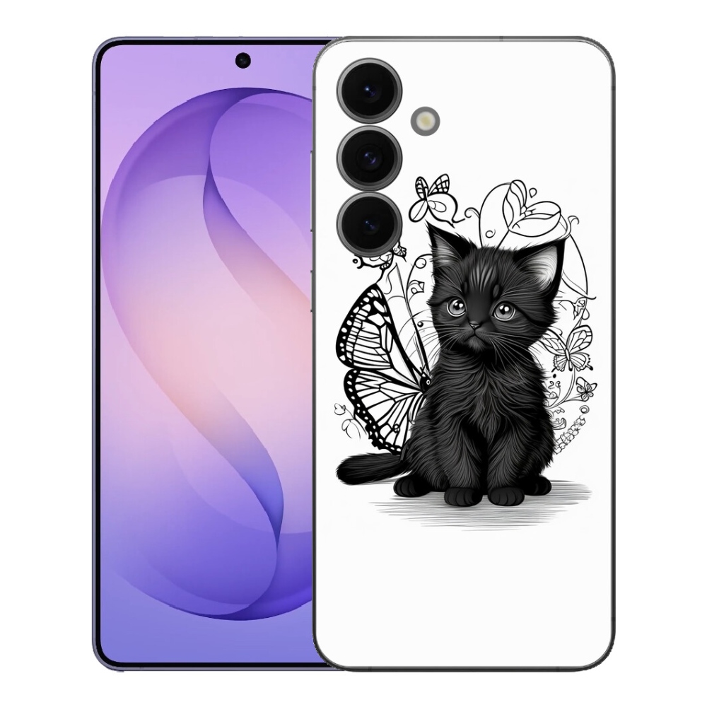 Gelový kryt mmCase na Samsung Galaxy S26 FE - černé kotě