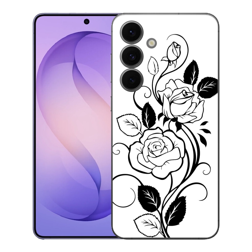 Gelový kryt mmCase na Samsung Galaxy S26 FE - černobílá růže