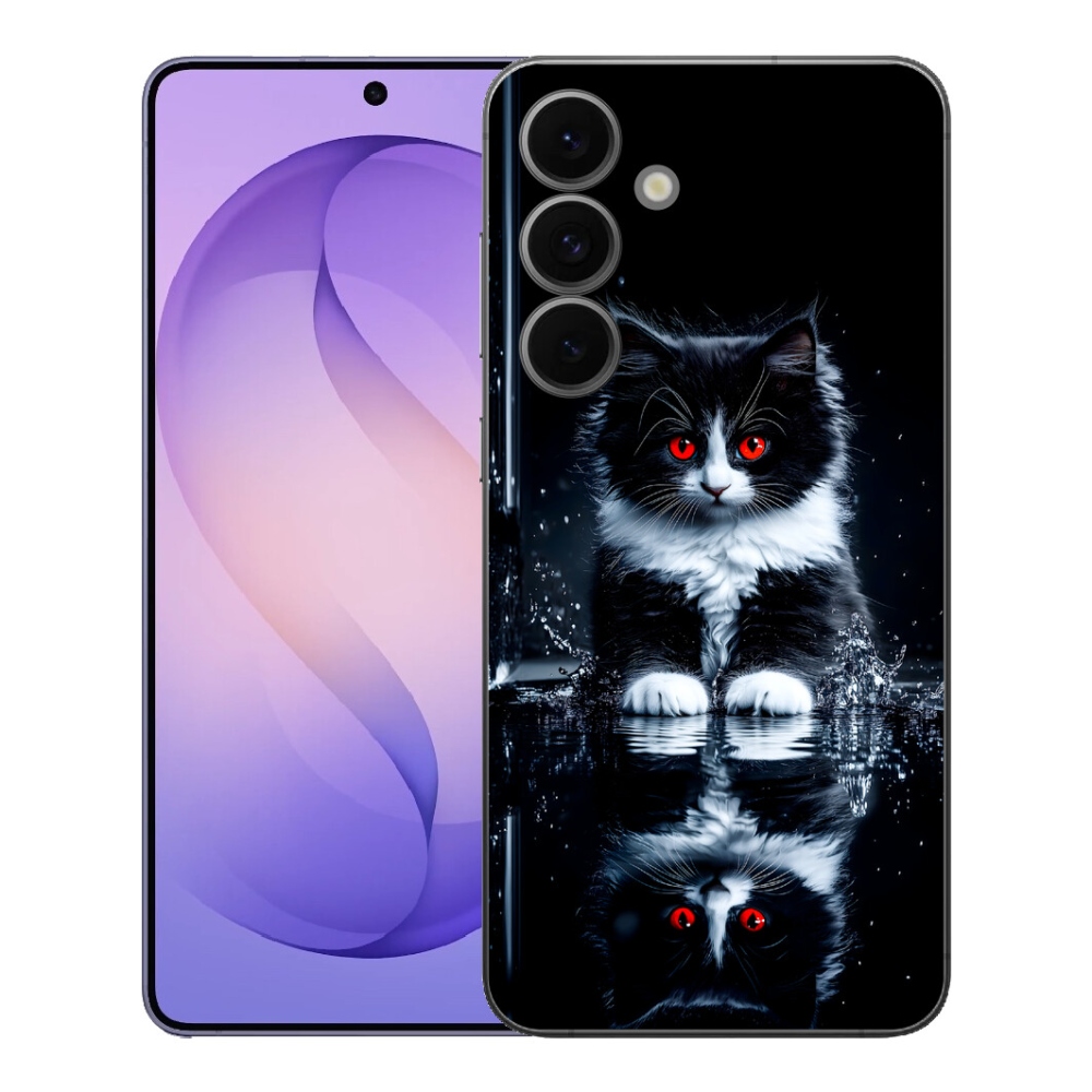 Gelový kryt mmCase na Samsung Galaxy S26 FE - černobílé kotě