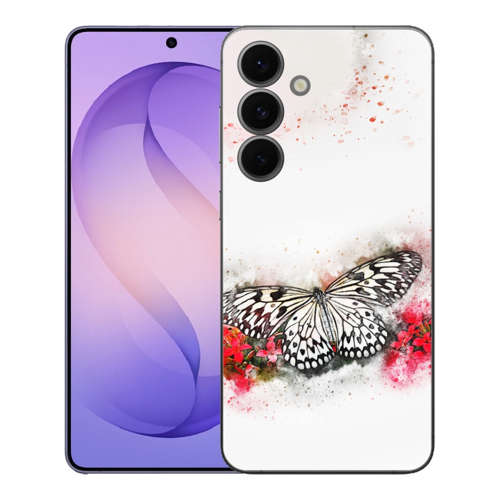 Gelový kryt mmCase na Samsung Galaxy S26 FE - černobílý motýl