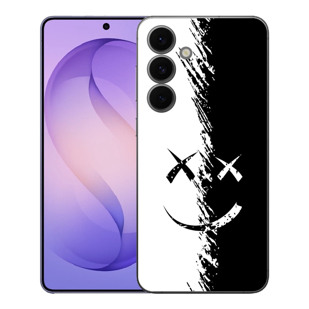 Gelový kryt mmCase na Samsung Galaxy S26 FE - černobílý smajlík