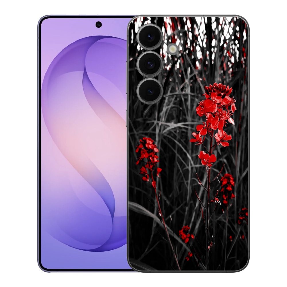 Gelový kryt mmCase na Samsung Galaxy S26 FE - červená rostlina