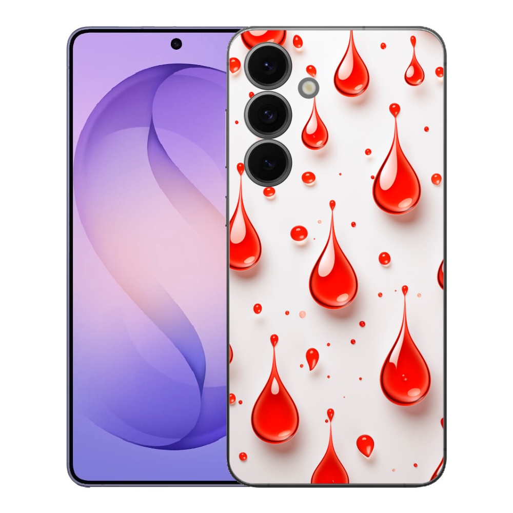 Gelový kryt mmCase na Samsung Galaxy S26 FE - červené kapky