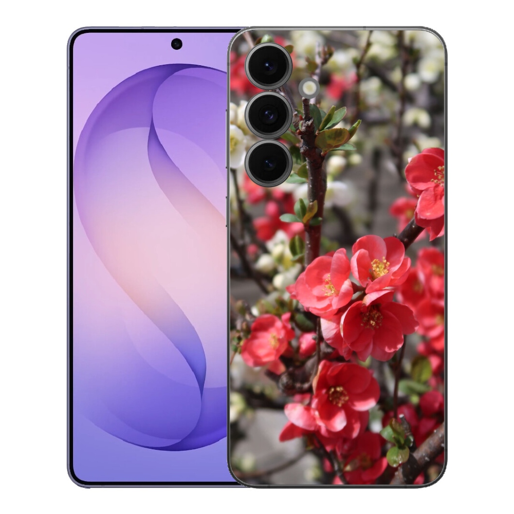 Gelový kryt mmCase na Samsung Galaxy S26 FE - červené květy