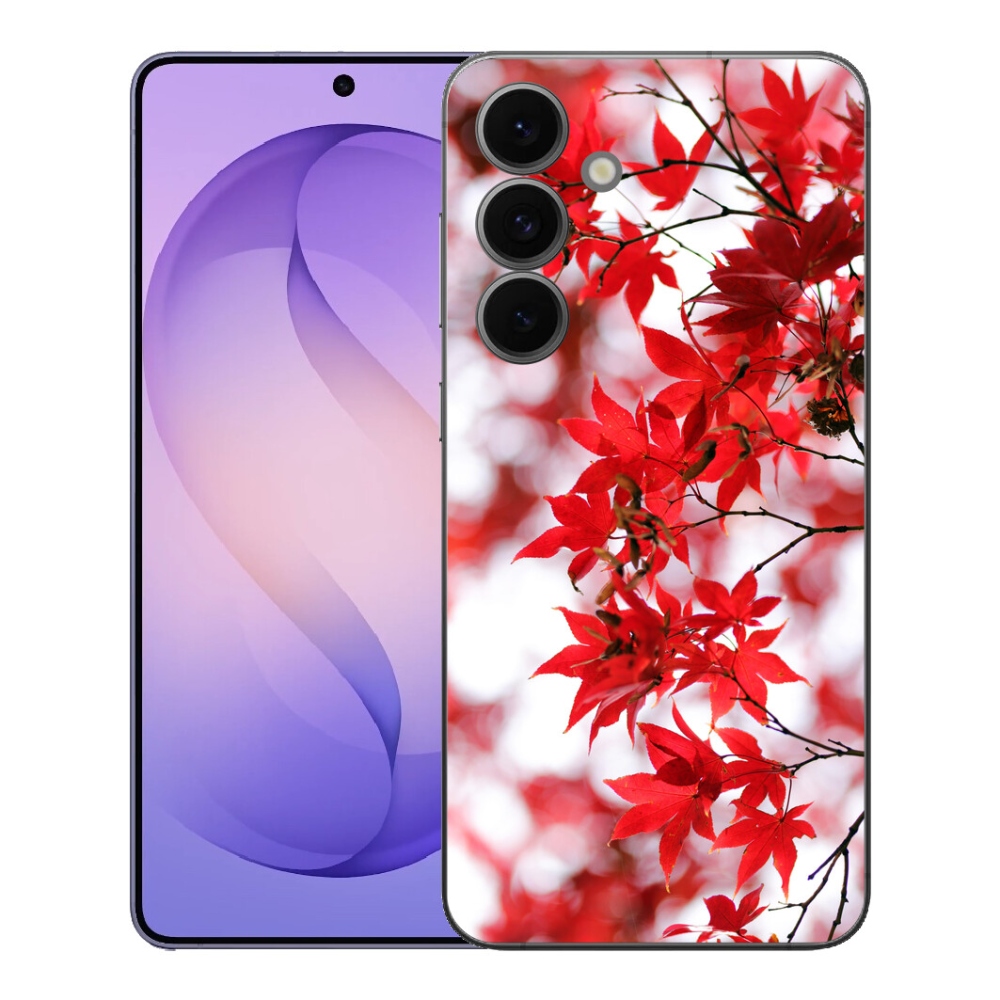 Gelový kryt mmCase na Samsung Galaxy S26 FE - červené listy