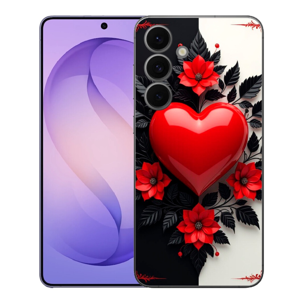 Gelový kryt mmCase na Samsung Galaxy S26 FE - červené srdce