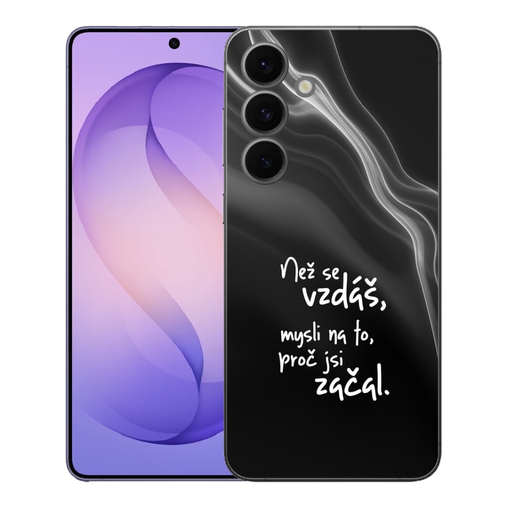Gelový kryt mmCase na Samsung Galaxy S26 FE - citát 2 černé pozadí