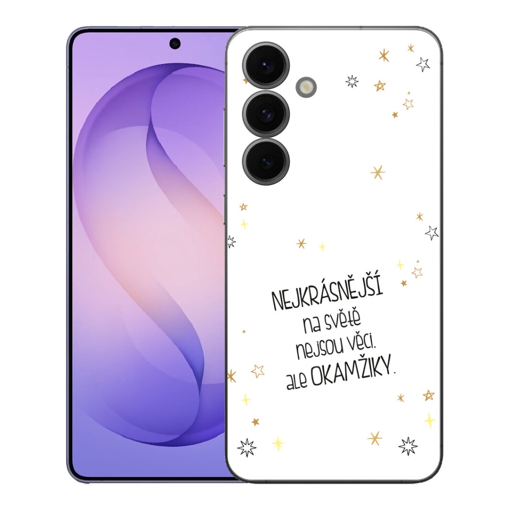 Gelový kryt mmCase na Samsung Galaxy S26 FE - citát 4 bílé pozadí