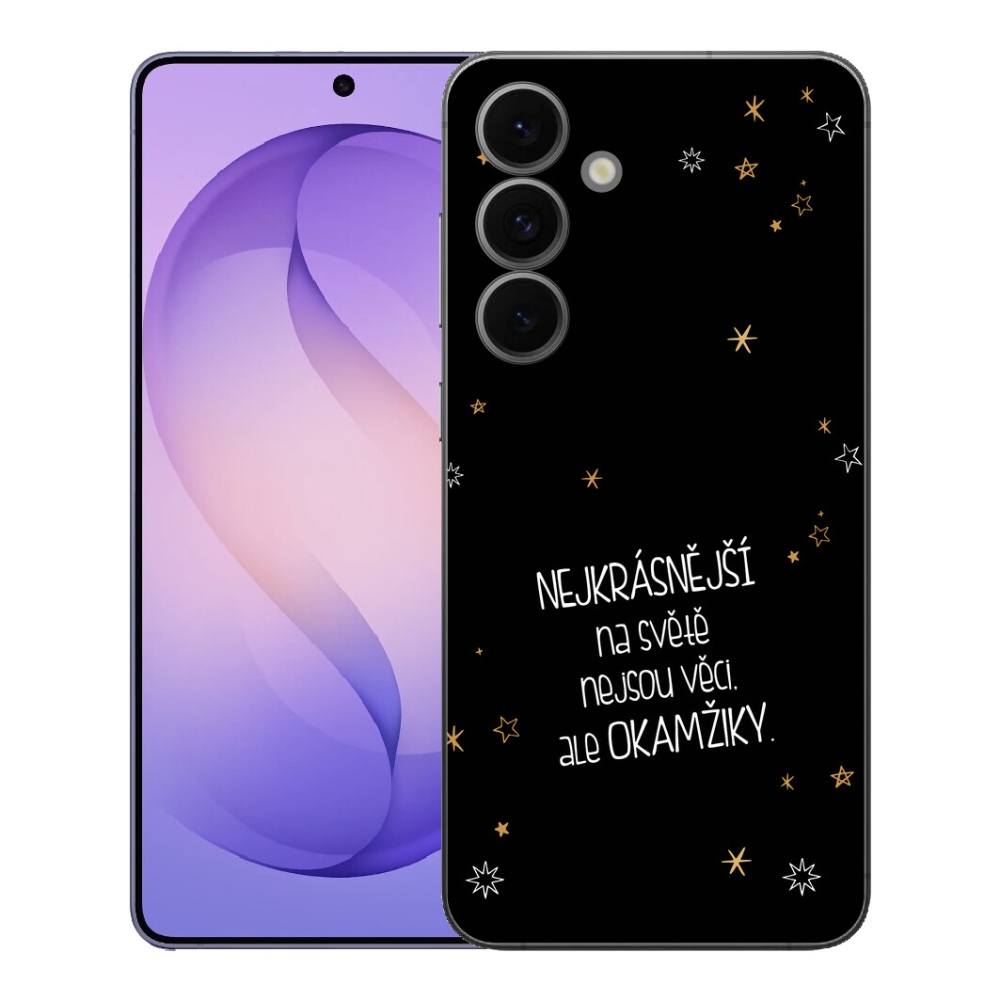 Gelový kryt mmCase na Samsung Galaxy S26 FE - citát 4 černé pozadí
