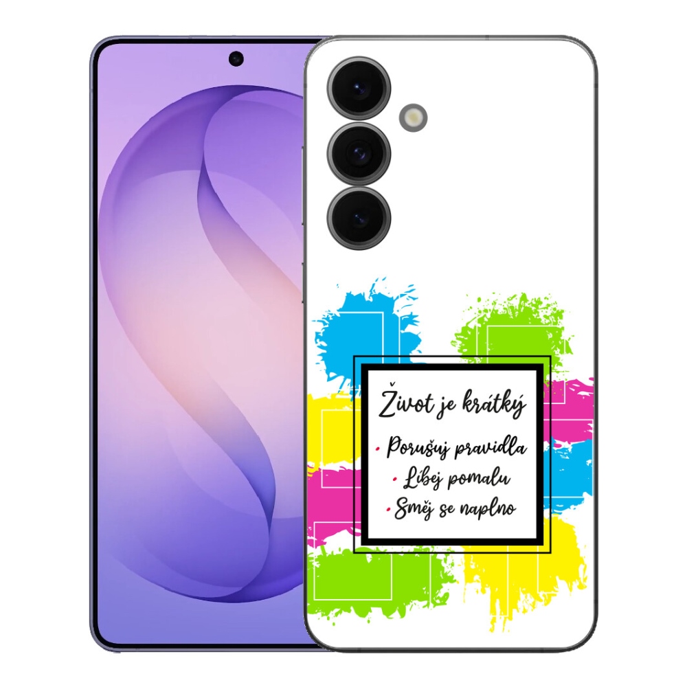 Gelový kryt mmCase na Samsung Galaxy S26 FE - citát 5 bílé pozadí