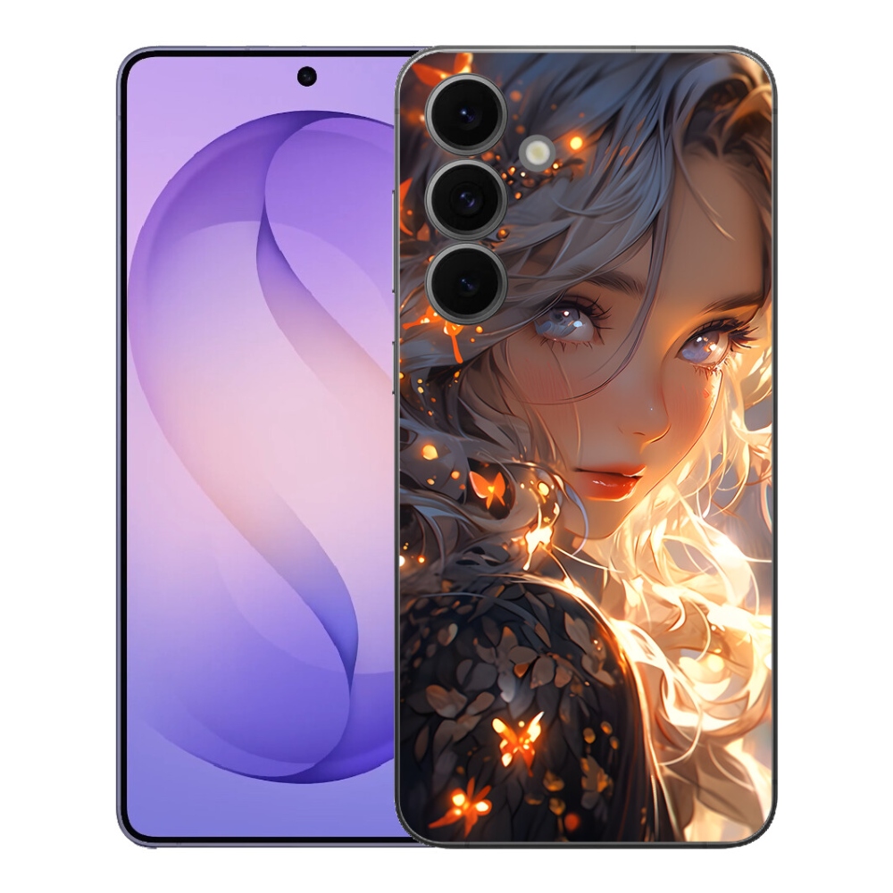 Gelový kryt mmCase na Samsung Galaxy S26 FE - dívka a motýli