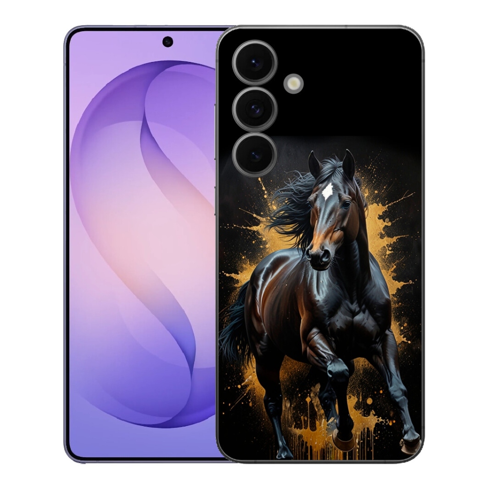 Gelový kryt mmCase na Samsung Galaxy S26 FE - elegantní černý hřebec
