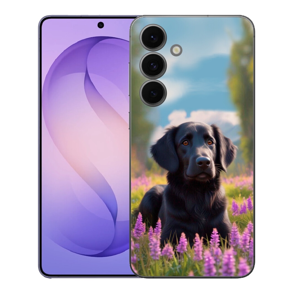 Gelový kryt mmCase na Samsung Galaxy S26 FE - elegantní černý retrívr