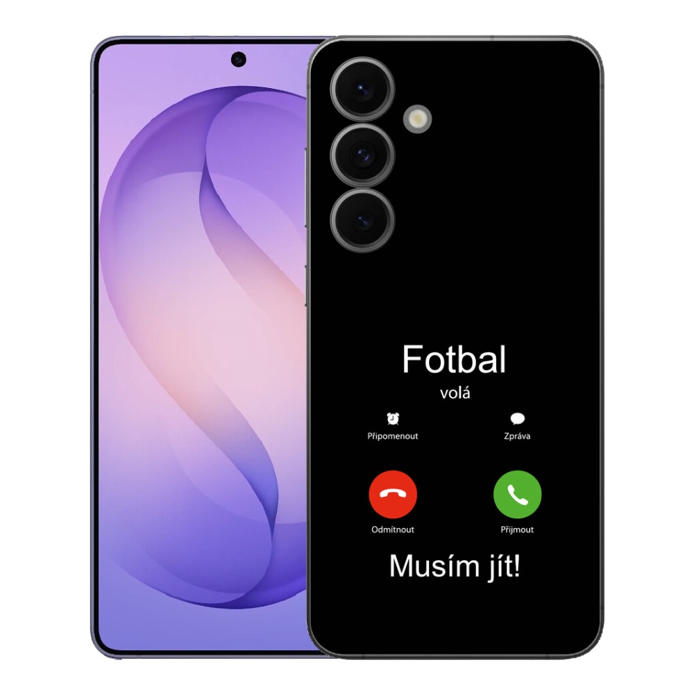 Gelový kryt mmCase na Samsung Galaxy S26 FE - fotbal volá černé pozadí