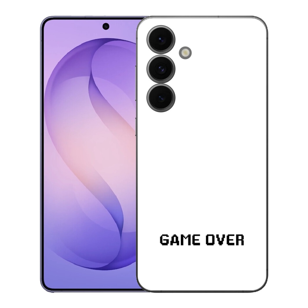 Gelový kryt mmCase na Samsung Galaxy S26 FE - game over bílé pozadí