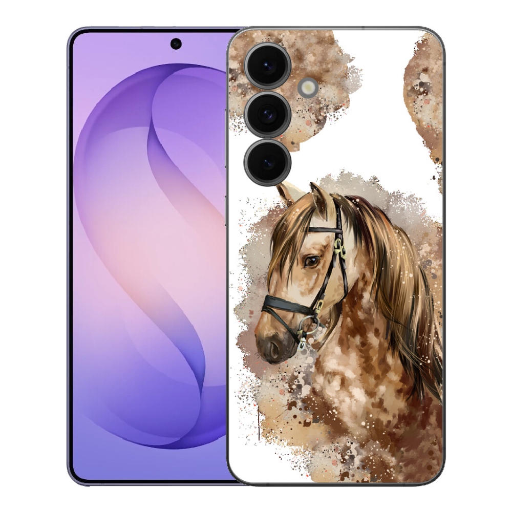 Gelový kryt mmCase na Samsung Galaxy S26 FE - hnědý kreslený kůň