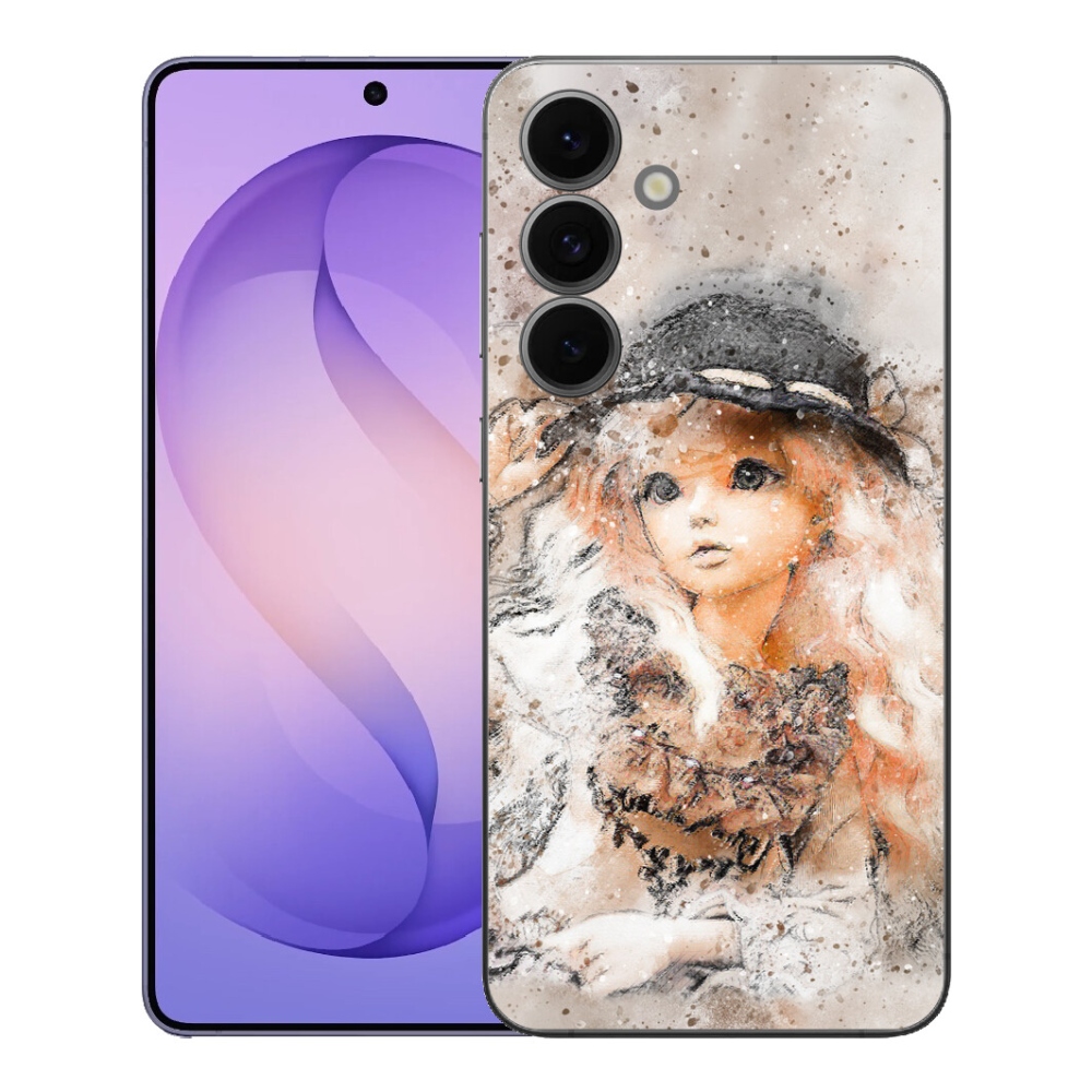 Gelový kryt mmCase na Samsung Galaxy S26 FE - holčička s kloboukem