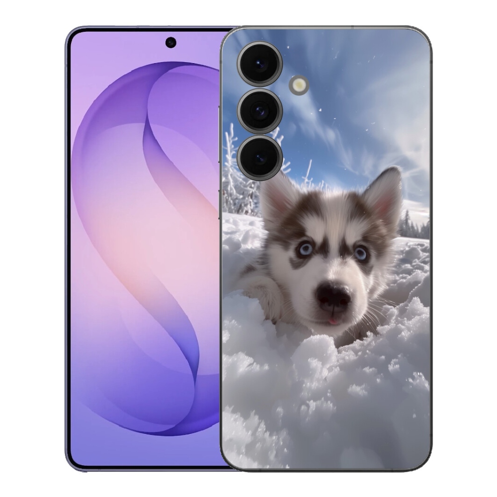 Gelový kryt mmCase na Samsung Galaxy S26 FE - husky ve sněhu