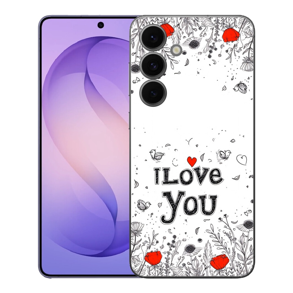 Gelový kryt mmCase na Samsung Galaxy S26 FE - I love you bílé pozadí