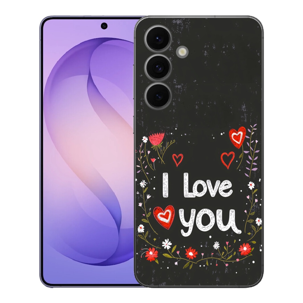 Gelový kryt mmCase na Samsung Galaxy S26 FE - I love you černé pozadí