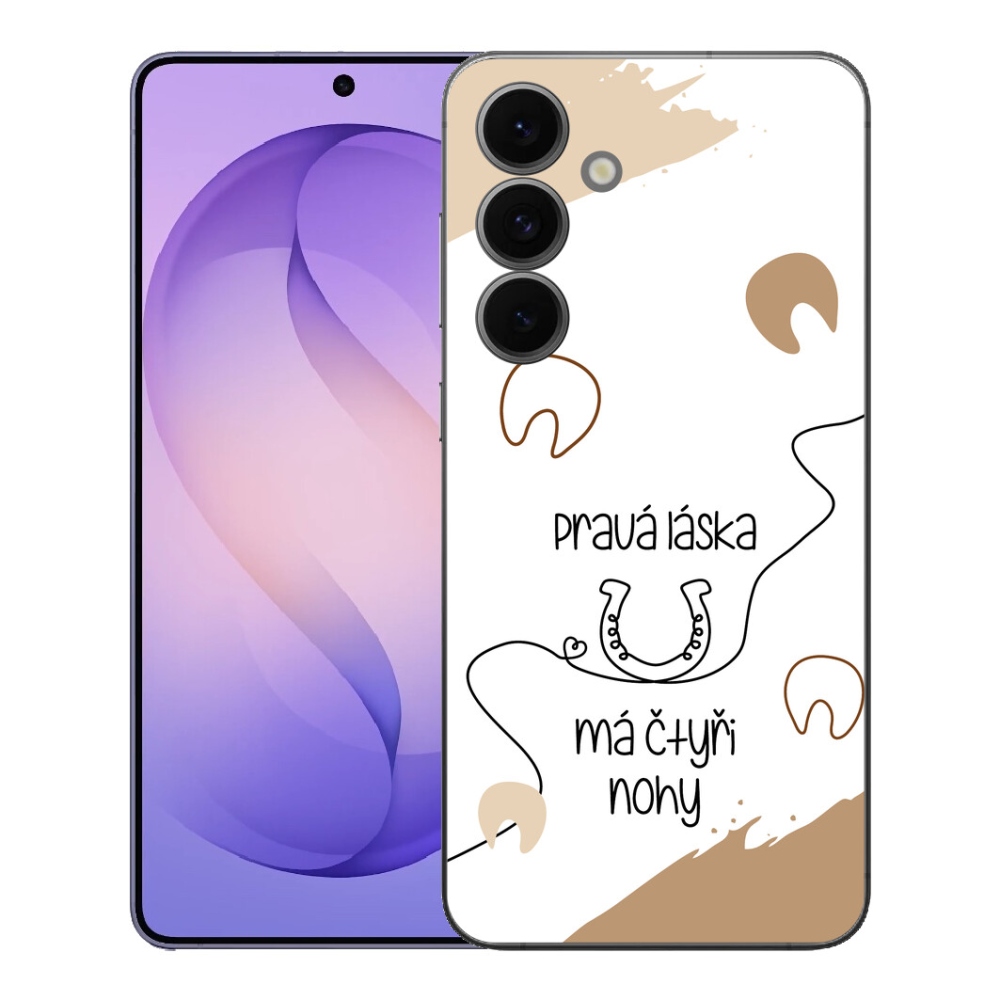 Gelový kryt mmCase na Samsung Galaxy S26 FE - koňský motiv bílé pozadí