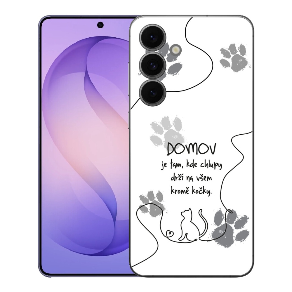 Gelový kryt mmCase na Samsung Galaxy S26 FE - kočičí motiv bílé pozadí